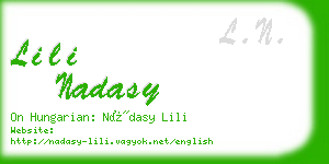 lili nadasy business card